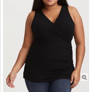 Torrid BLACK SURPLICE FOXY TANK NWOT